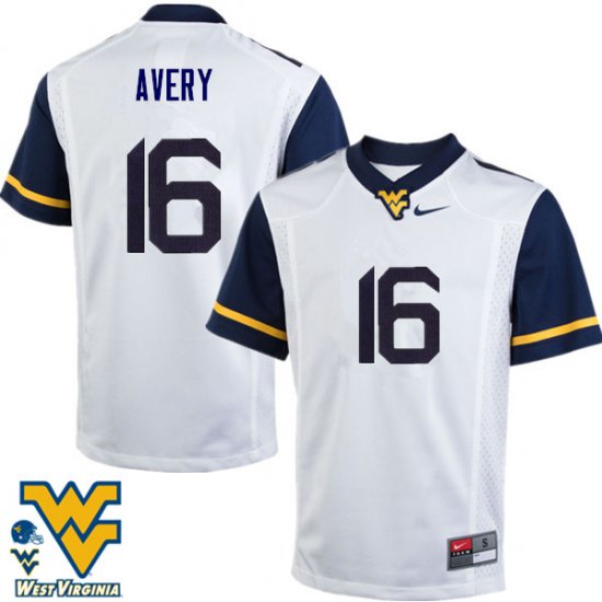 Men's West Virginia Mountaineers NCAA #16 Toyous Avery White Authentic Nike Stitched College Football Jersey EY15R32NX